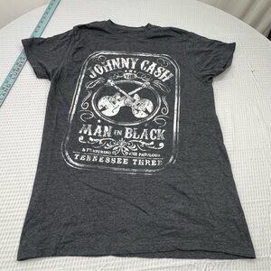 Johnny Cash Graphic Tee in Charcoal Gray